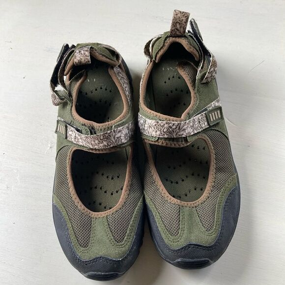 Lands End Women’s Mary Jane Trekker Breathable Mesh Leather Hiking Shoes Size 7B - Picture 2 of 11